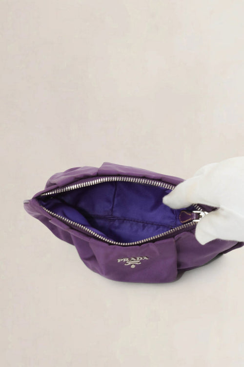 Prada Purple Tessuto Wristlet Clutch