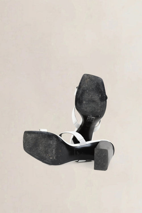 Alexander Wang White Embossed Leather Hayden Heels