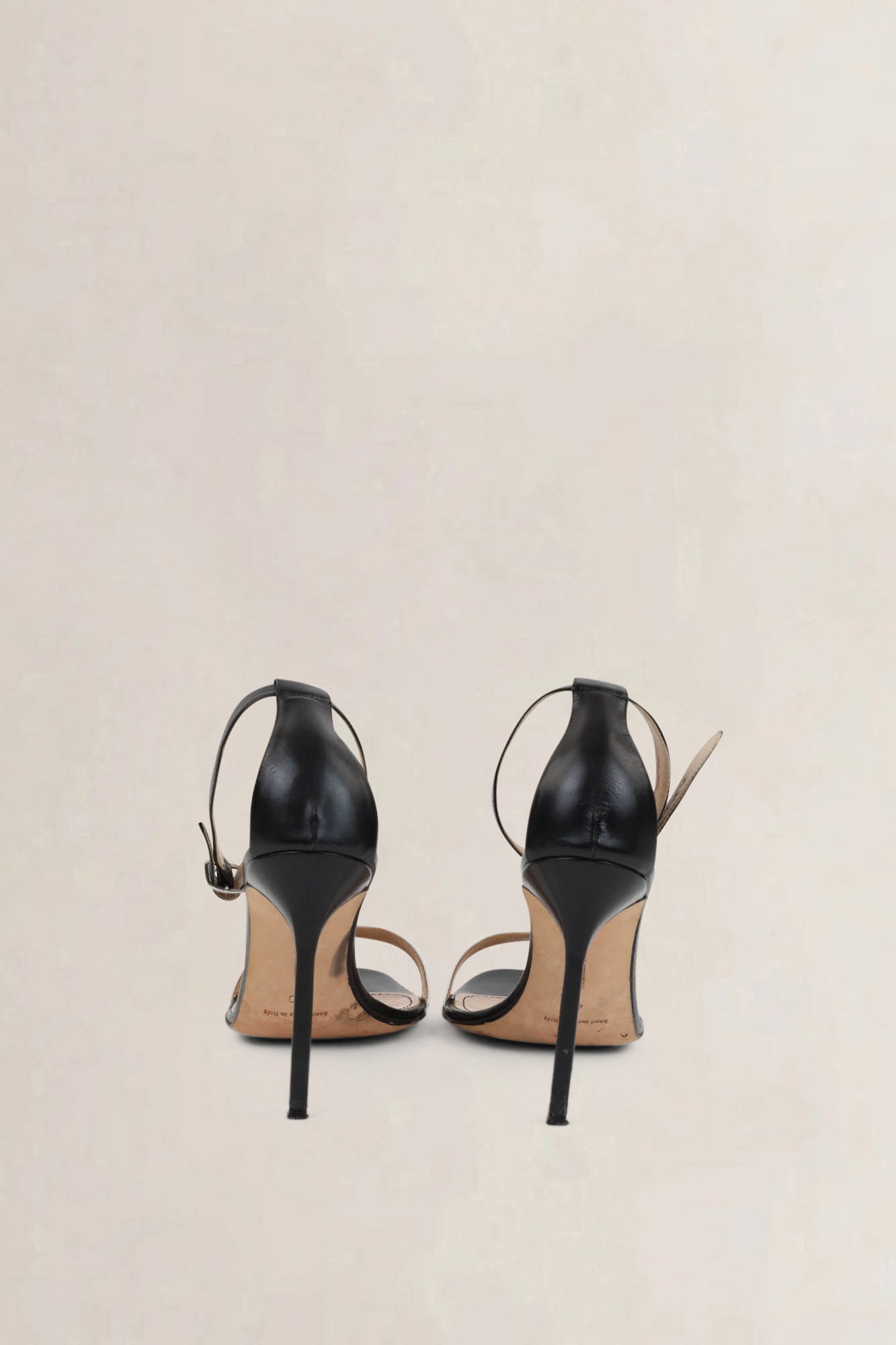 Manolo Blahnik Black/White Ankle Strap Heels