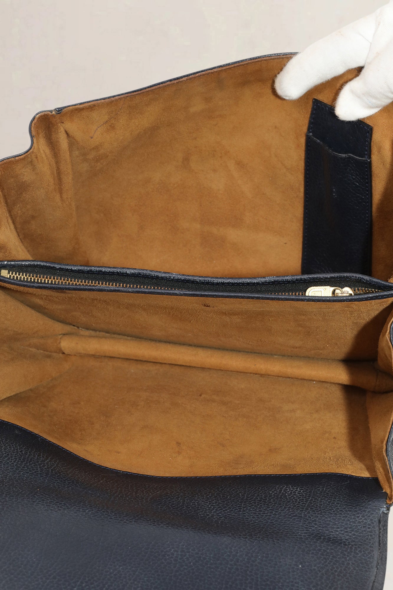 Delvaux Navy Blue Top Handle Bag