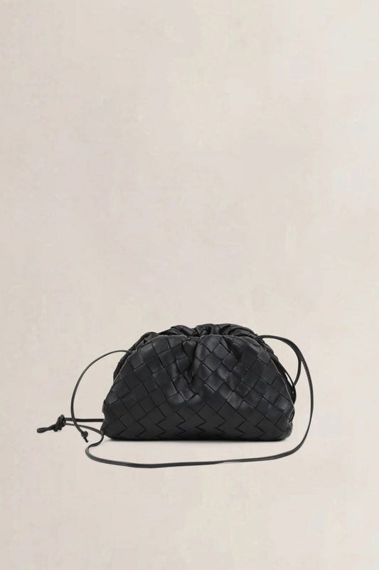 Bottega Veneta Black Mini Intrecciato Pouch Crossbody Bag