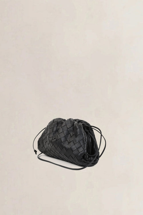 Bottega Veneta Black Mini Intrecciato Pouch Crossbody Bag