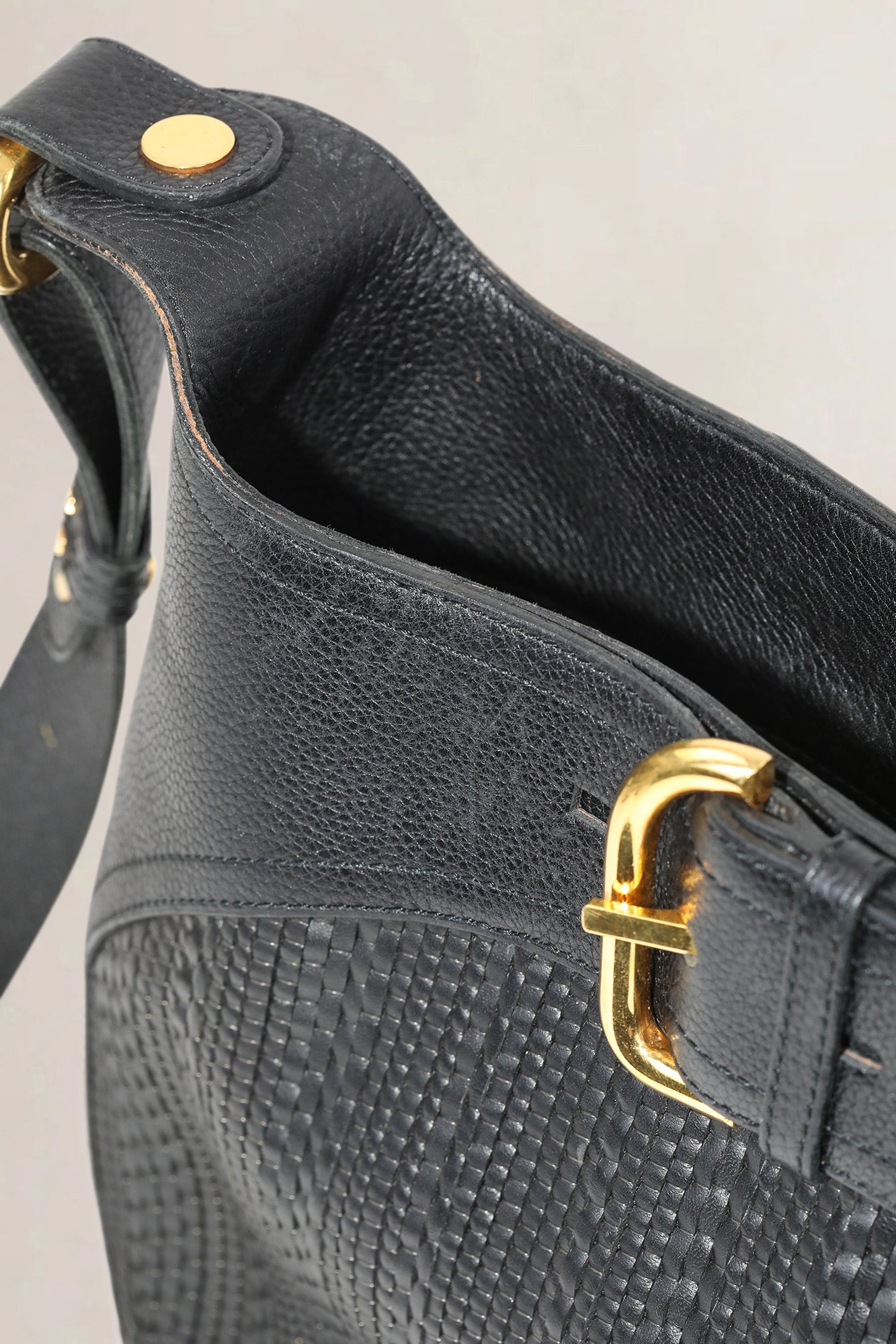 Delvaux Black Toile de Cuir Souverain Crossbody Bag