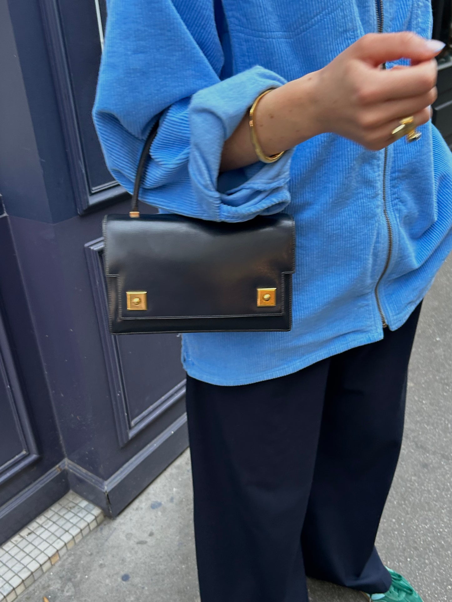 Blue Piano Top Handle Bag