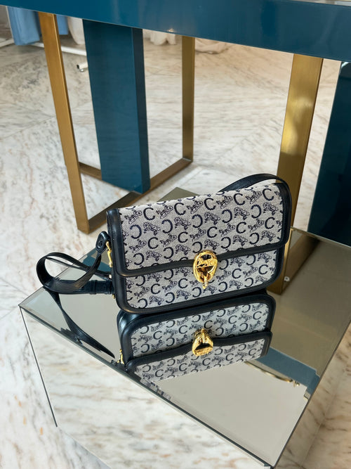 Céline Blue Monogram Crossbody Bag