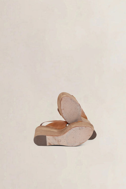 Tory Burch Brown Wedge Sandals