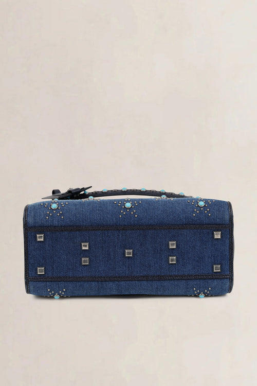 Valentino Garavani Denim My Rockstud Top Handle Bag