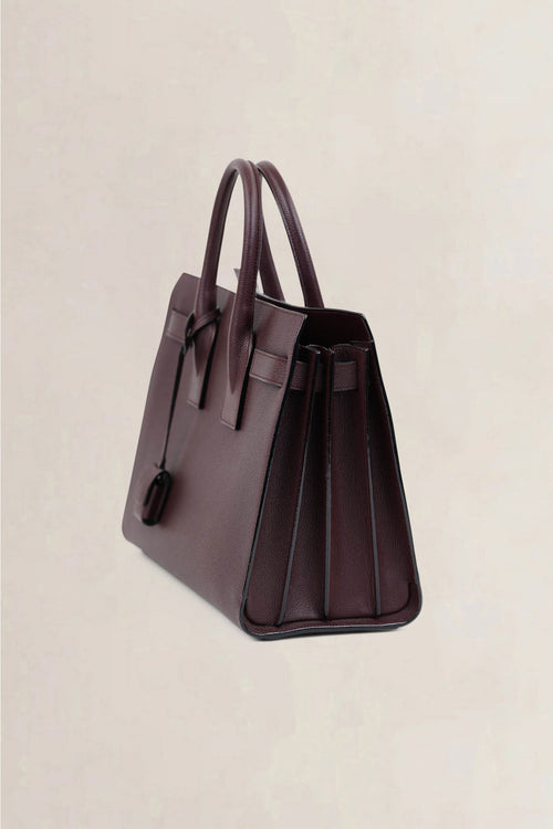 Saint Laurent Dark Burgundy Sac De Jour Top Handle Bag