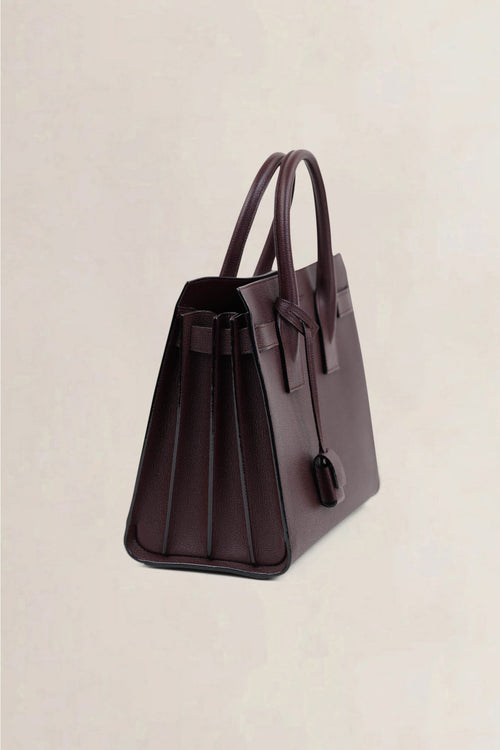 Saint Laurent Dark Burgundy Sac De Jour Top Handle Bag