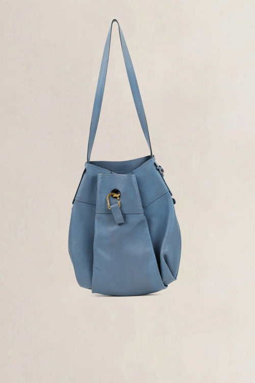 Delvaux Blue Leather Faust Shoulder Bag