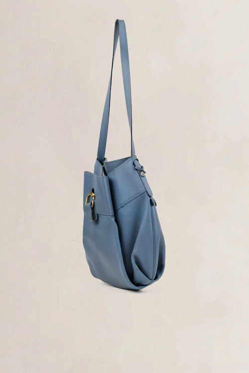 Delvaux Blue Leather Faust Shoulder Bag