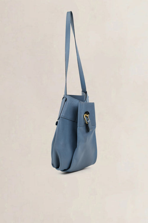 Delvaux Blue Leather Faust Shoulder Bag