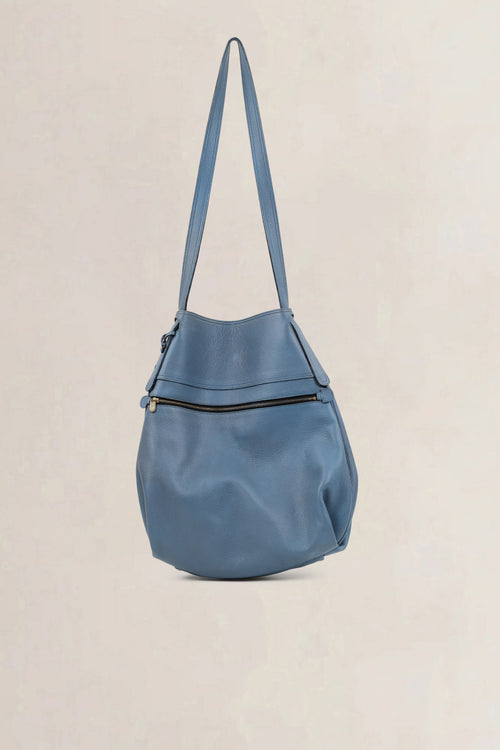 Delvaux Blue Leather Faust Shoulder Bag