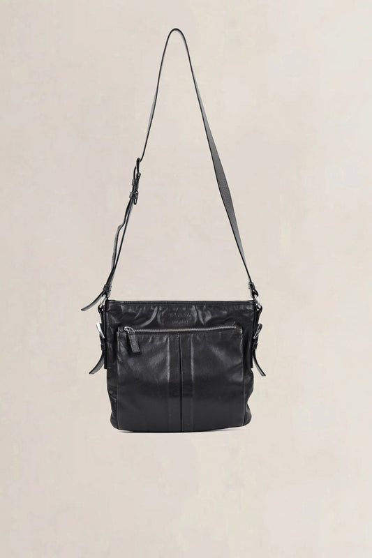 Black Leather Crossbody Bag