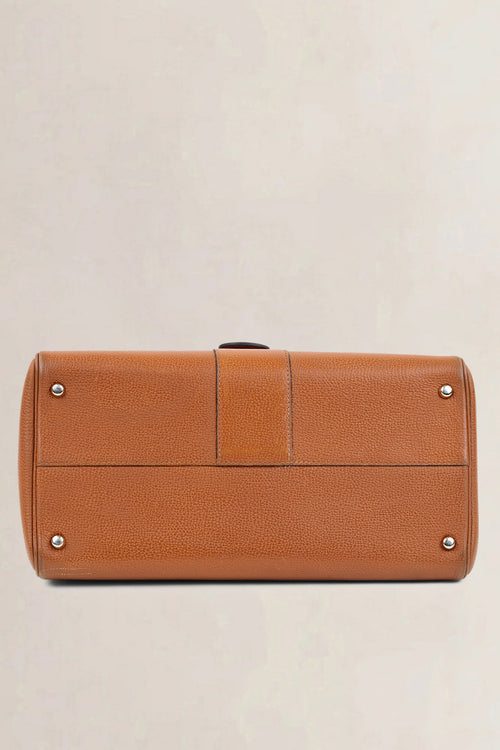 Delvaux Cognac Brillant MM Top Handle Bag