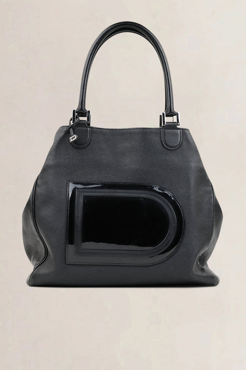 Delvaux Black Louise Satchel Allure Vernis Shoulder Bag