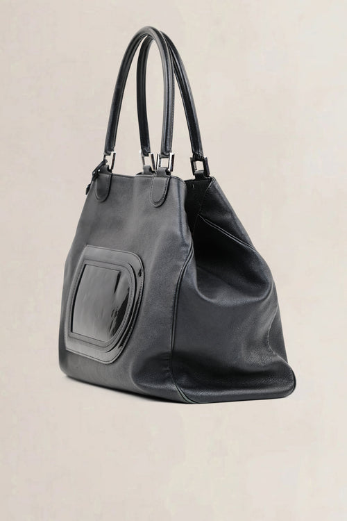 Delvaux Black Louise Satchel Allure Vernis Shoulder Bag