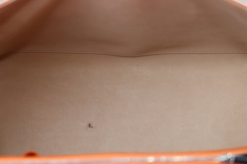 Delvaux Orange Brillant Double Poignée Shoulder Bag