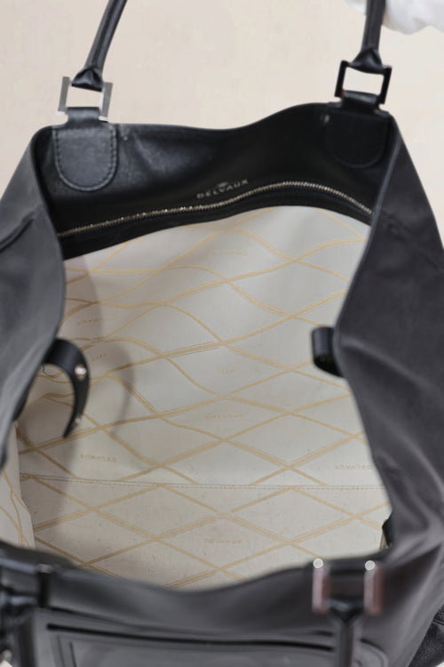 Delvaux Black Louise Satchel Allure Vernis Shoulder Bag