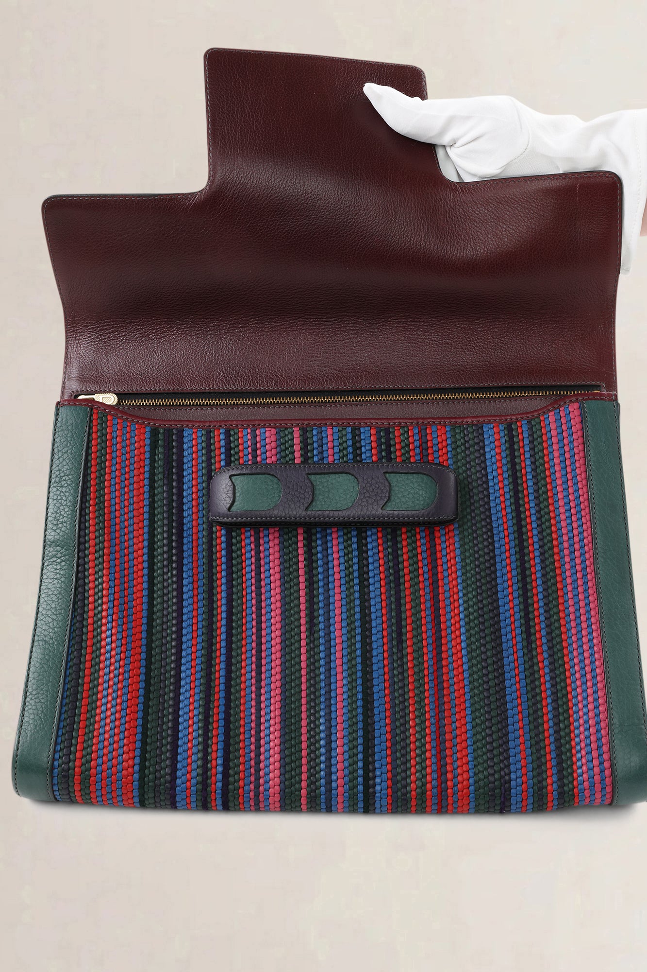 Delvaux Multicolor Toile de Cuir Clutch — vintage