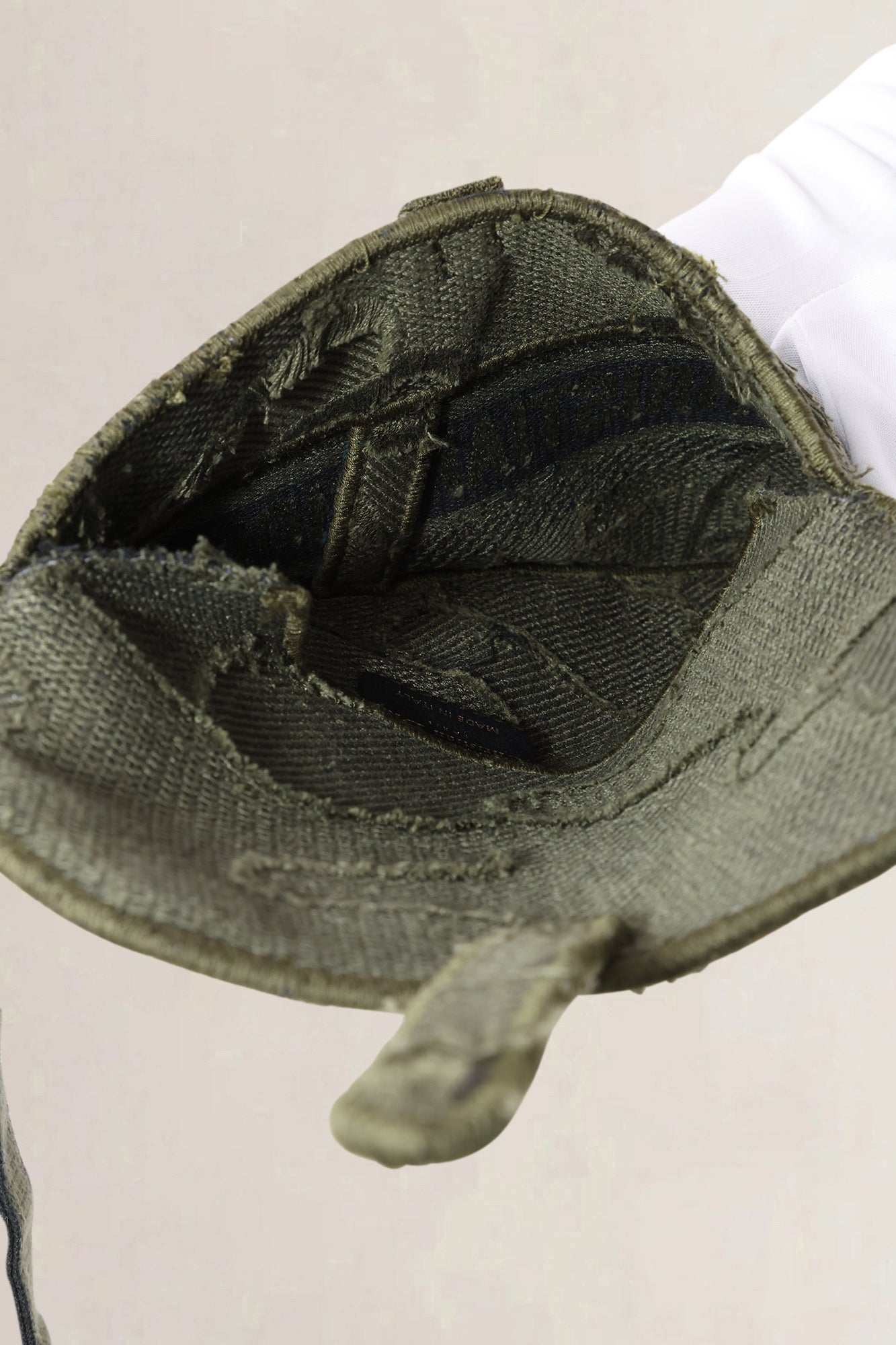 Christian Dior Green Embroidered Camouflage Cloth Saddle Belt Bag