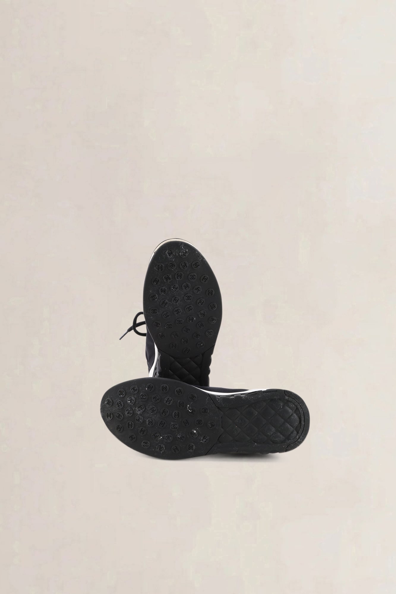 Chanel Black Lycra CC Logo Trainer Sneakers