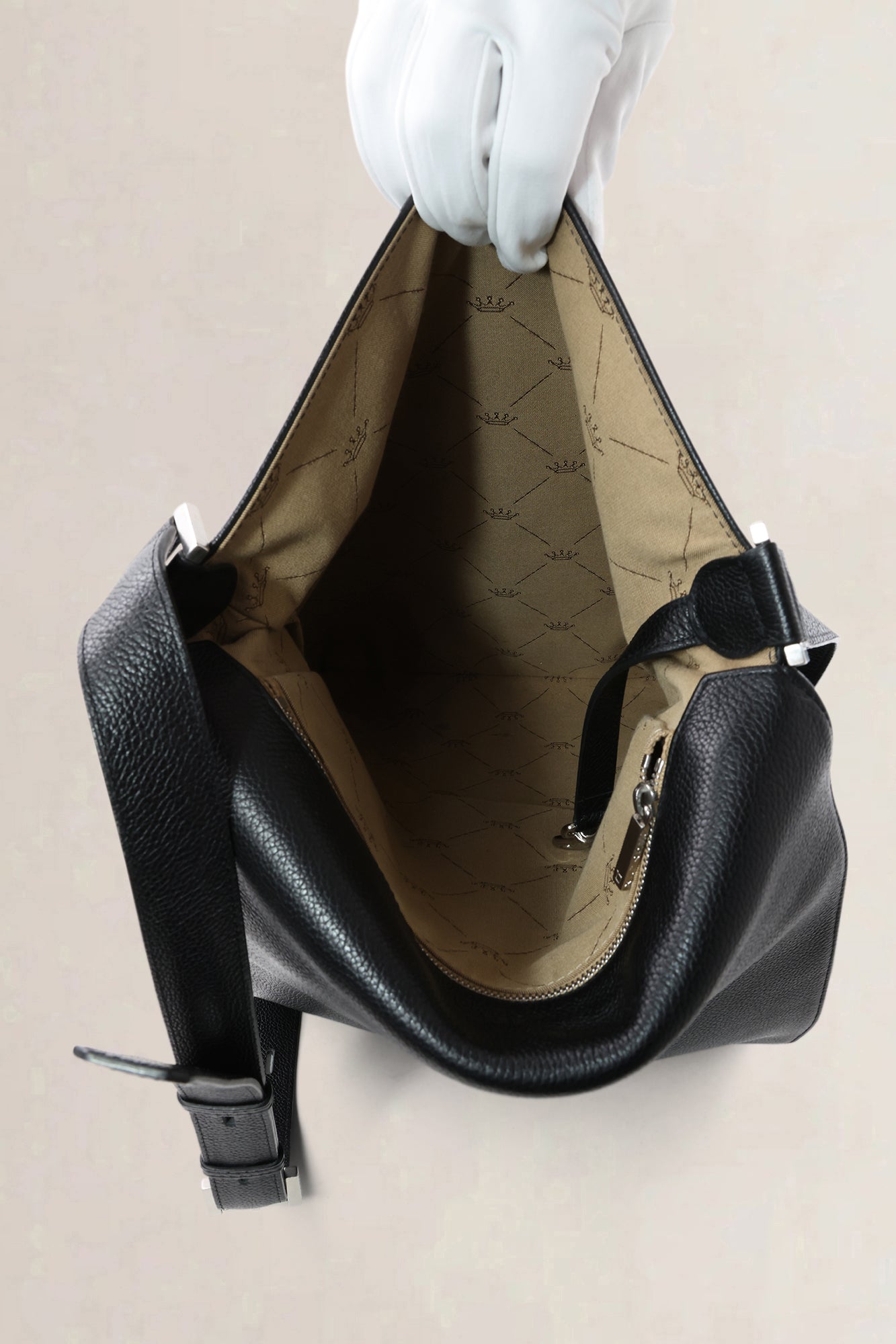 Delvaux Black Leather Louise GM Crossbody Bag