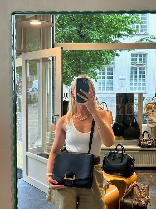 Delvaux Blue Leather Crossbody Bag