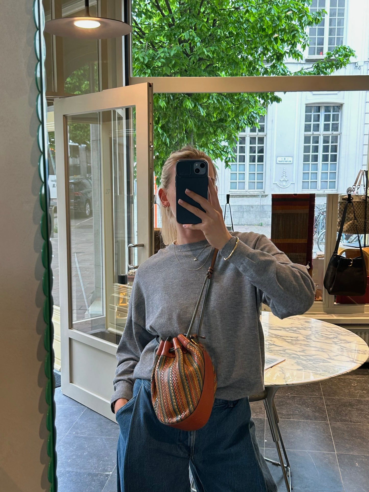 Multicolor Tabarin PM Toile De Cuir Crossbody Bag