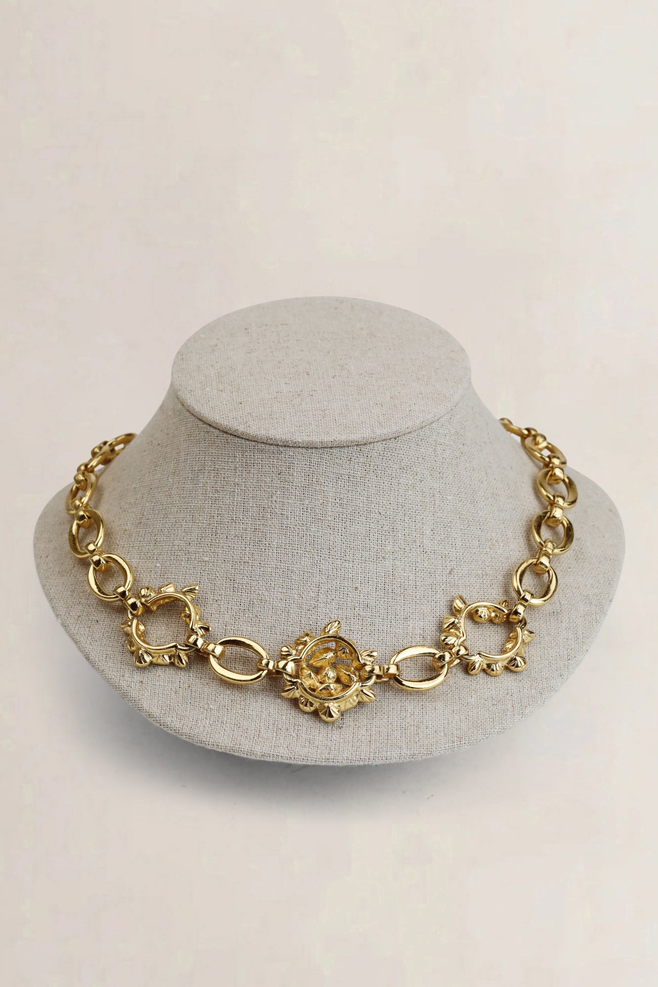 Vintage Necklace & Earrings Flower Set Gripoix