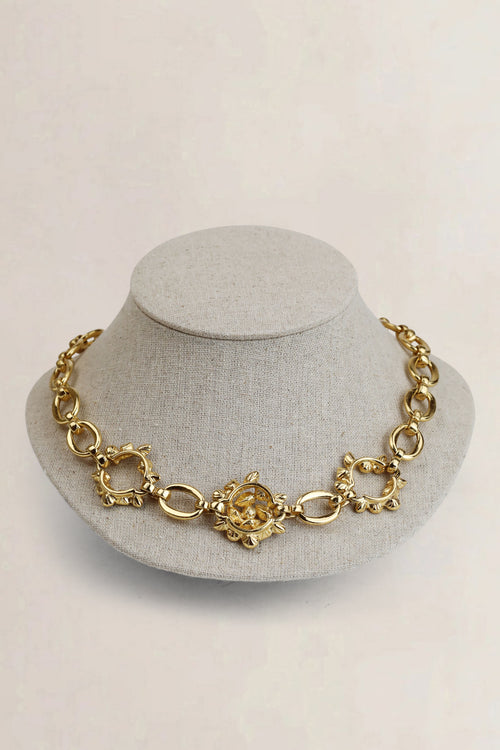 YSL Vintage Necklace & Earrings Flower Set Gripoix