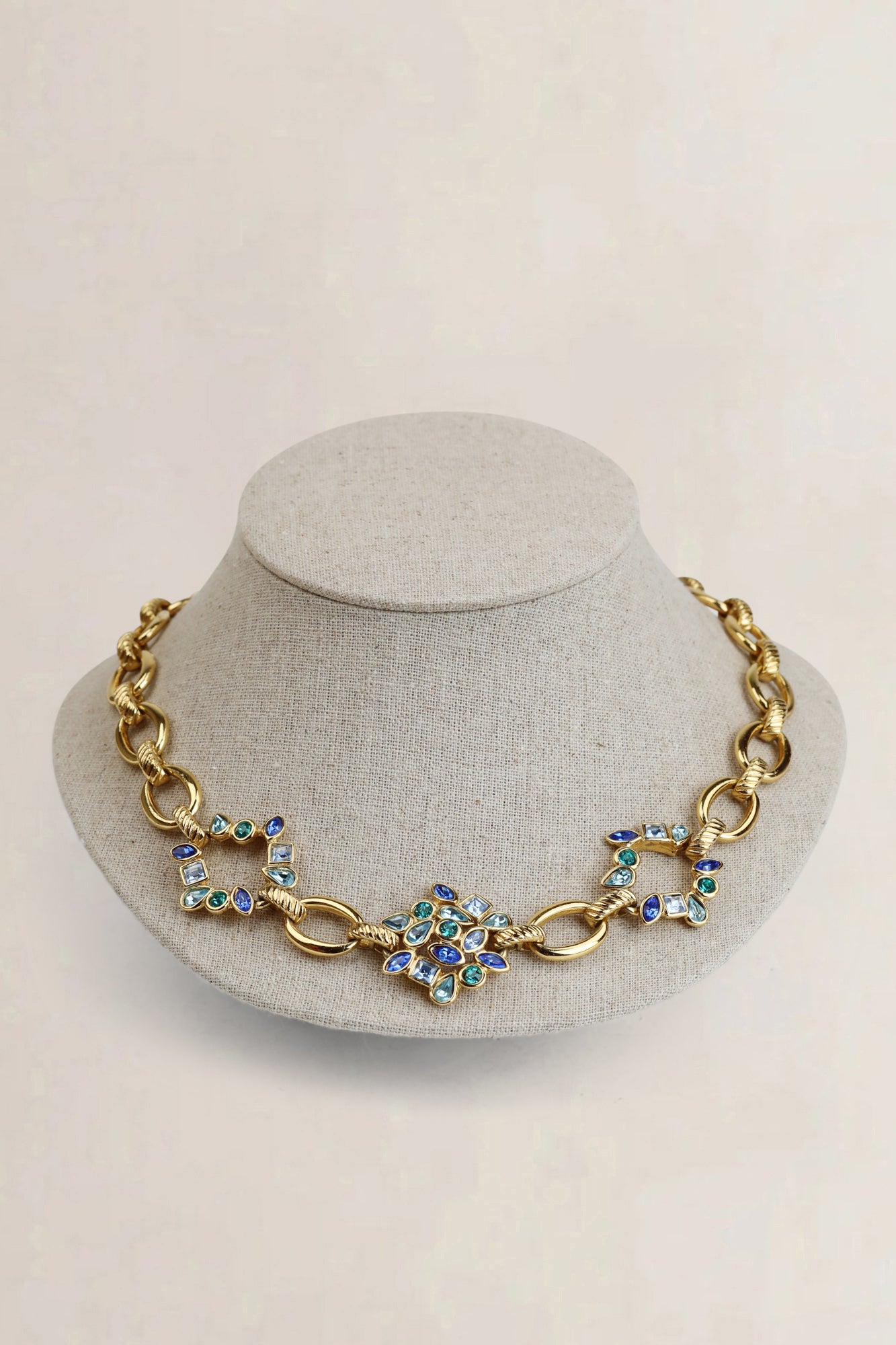 Vintage Necklace & Earrings Flower Set Gripoix