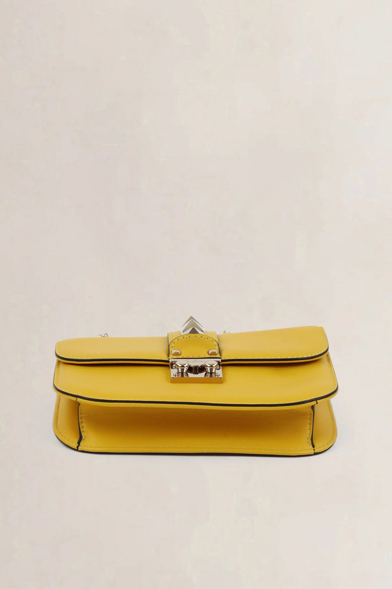 Valentino Garavani Yellow Glam Lock Rockstud Crossbody Bag