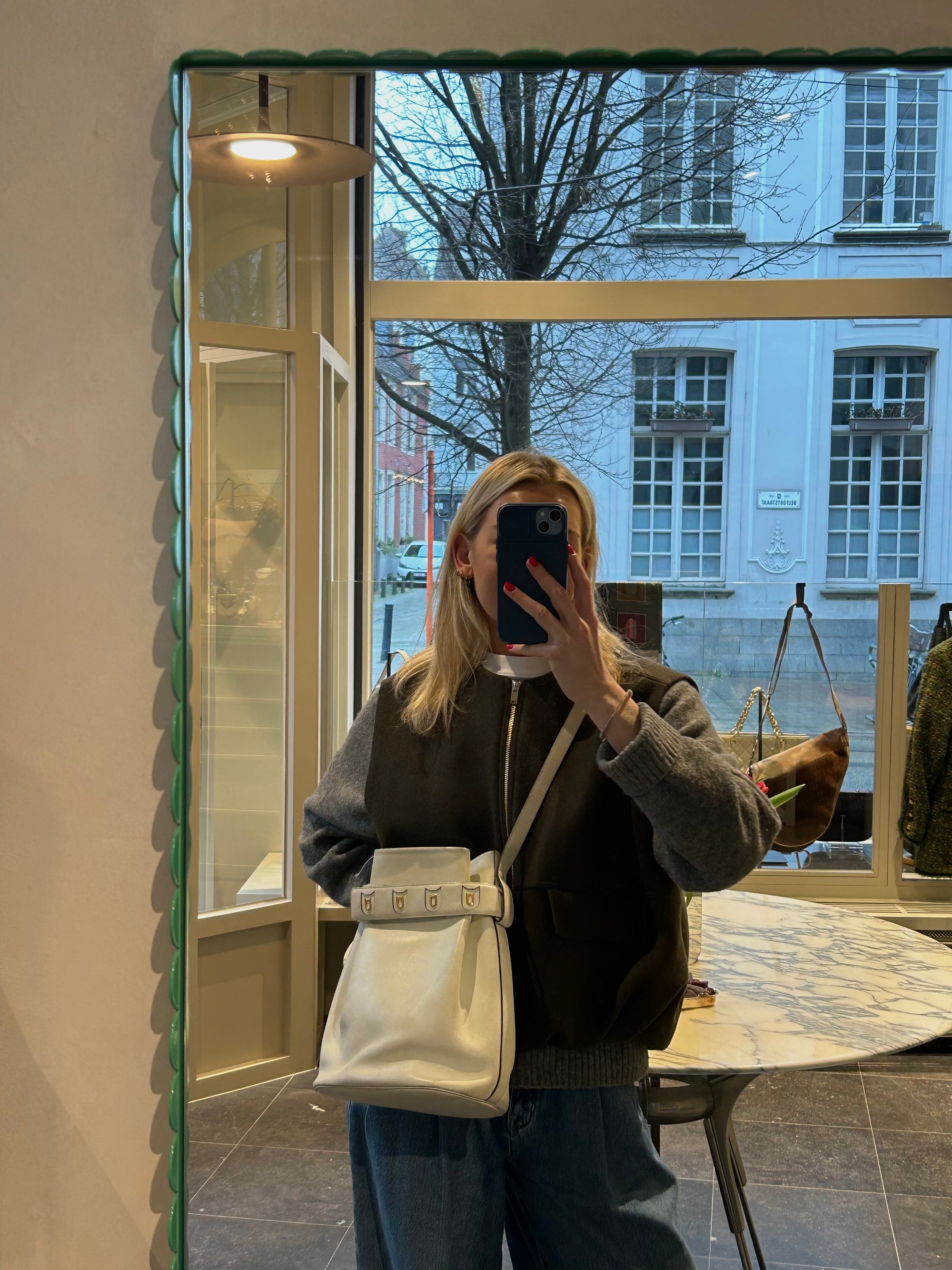 White Calicot PM Crossbody Bag