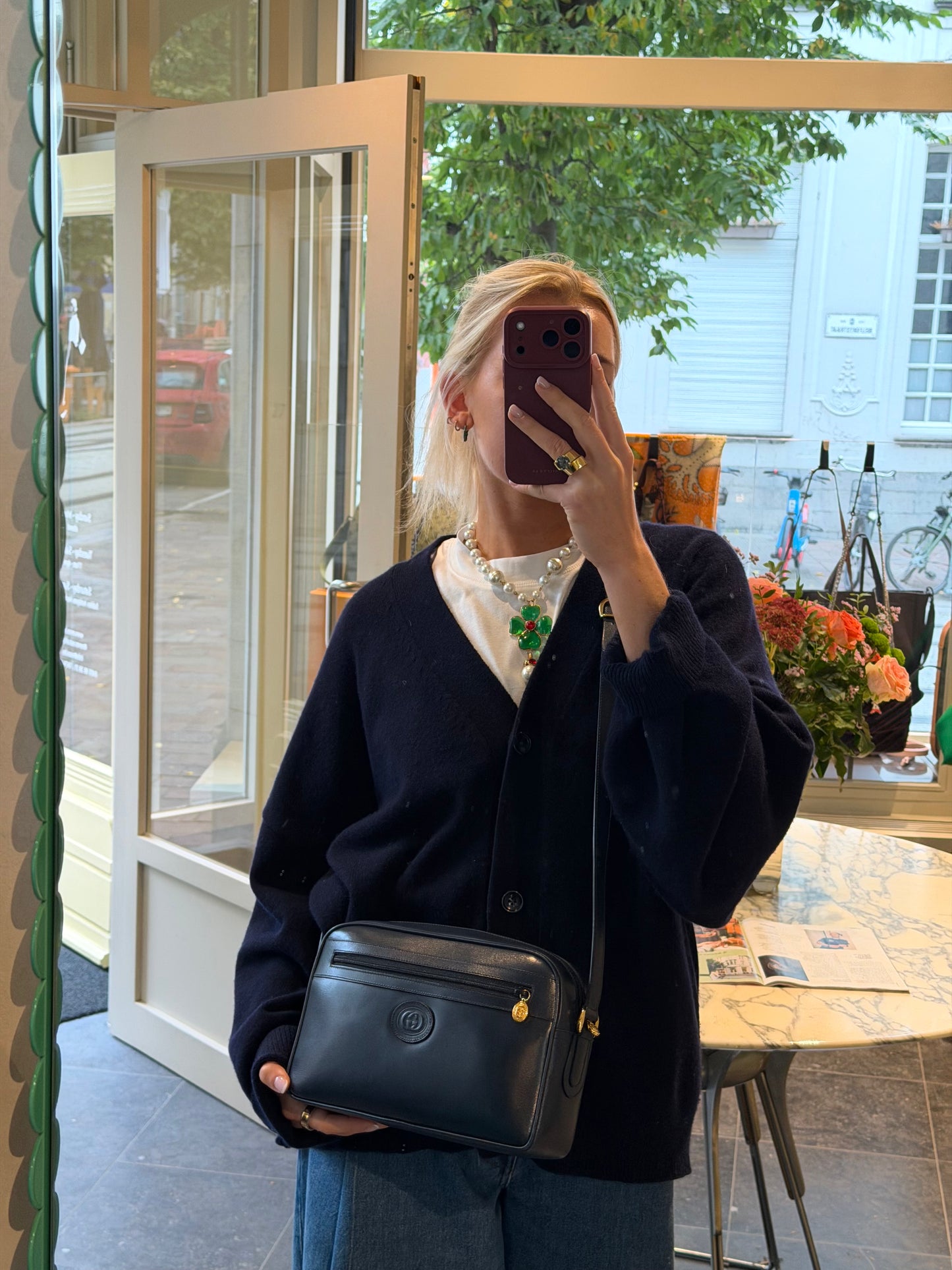 Gucci Blue Leather Crossbody Bag