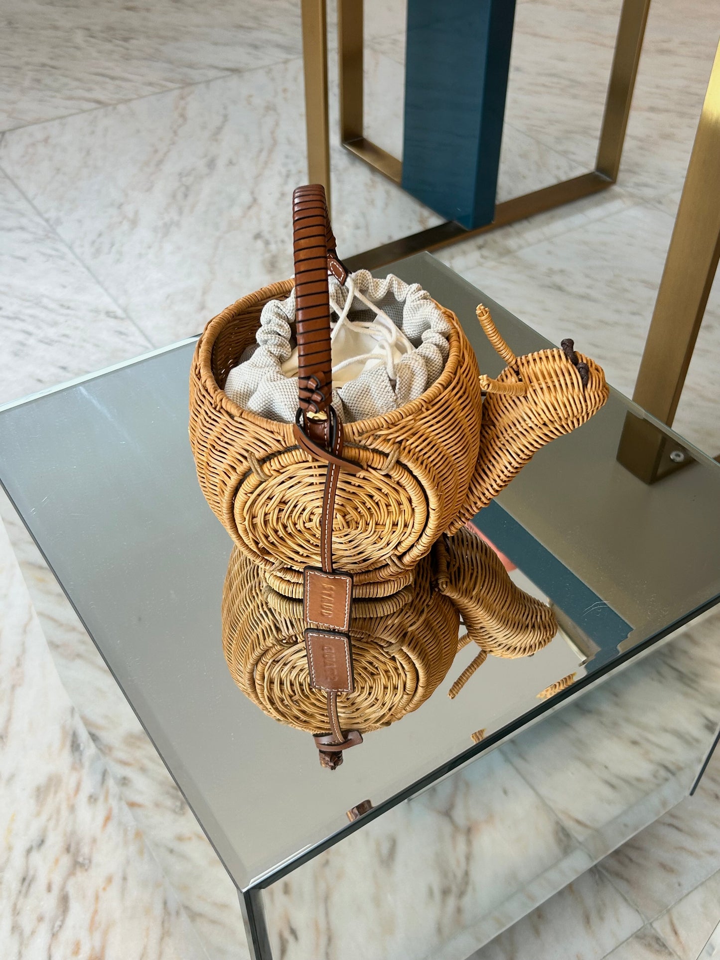 Escargot Wicker Basket Bag