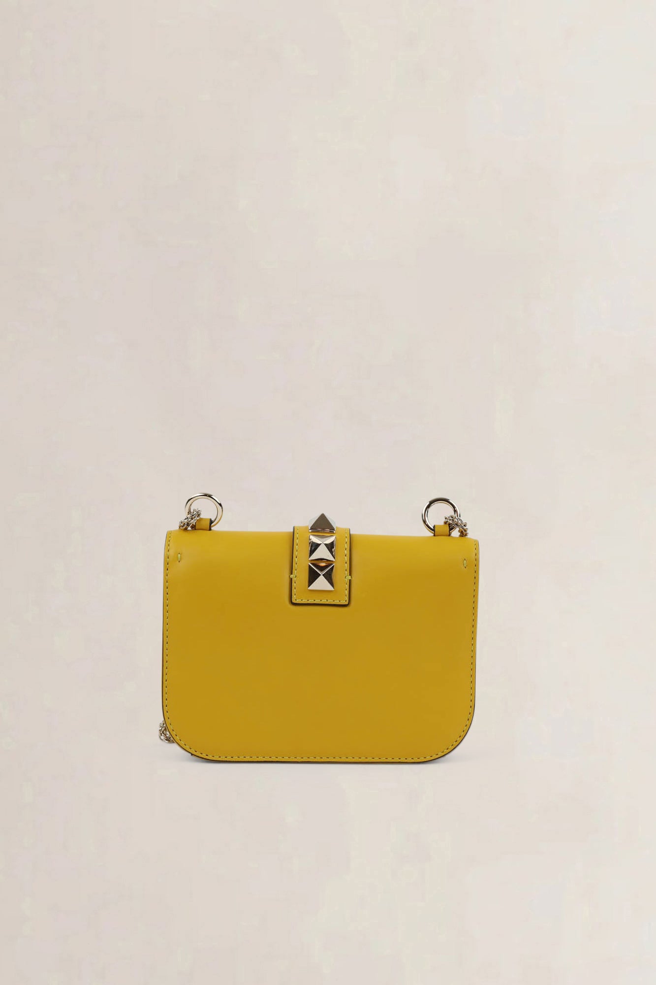 Valentino Garavani Yellow Glam Lock Rockstud Crossbody Bag