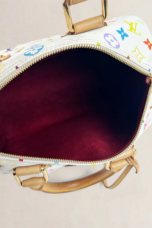 Louis Vuitton Multicolor White Speedy 30