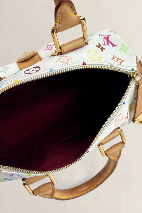 Louis Vuitton Multicolor White Speedy 30