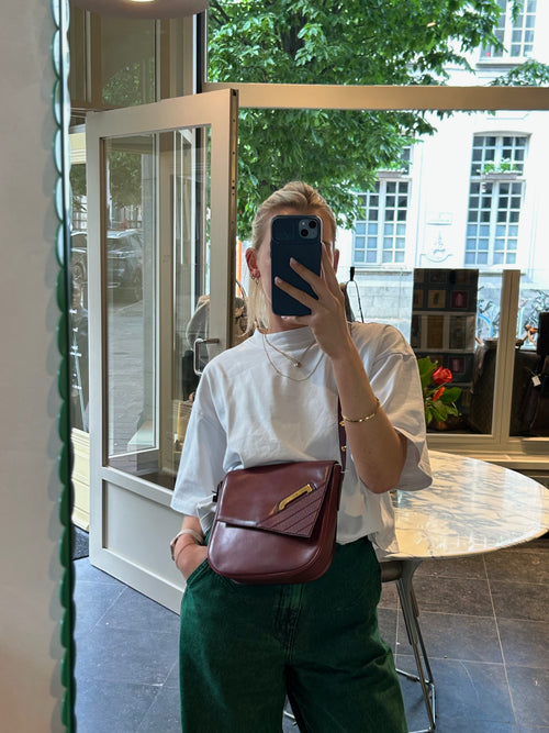 Delvaux Burgundy Crossbody Bag