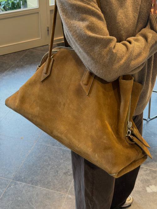 The Attico Large Green Brush Suède La Passeggiata Shoulder Bag