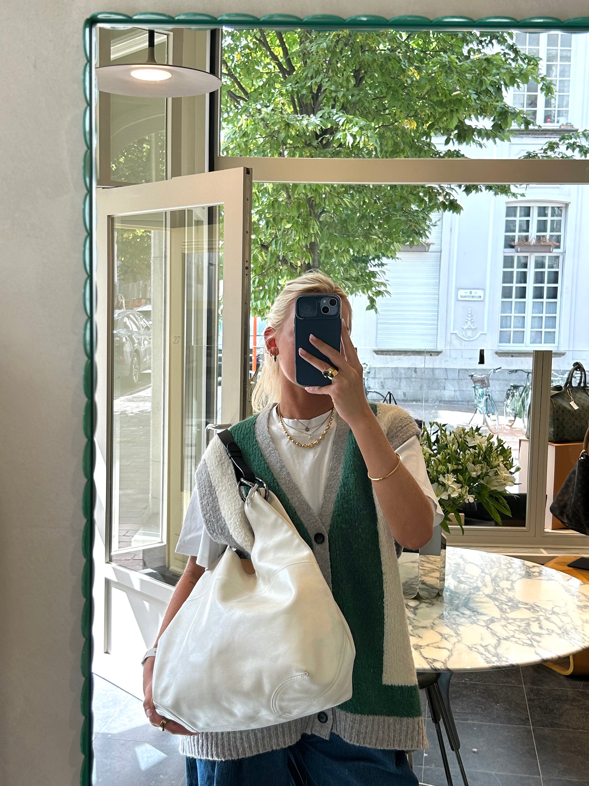 Delvaux White/Black Givry With Me Shoulder Bag