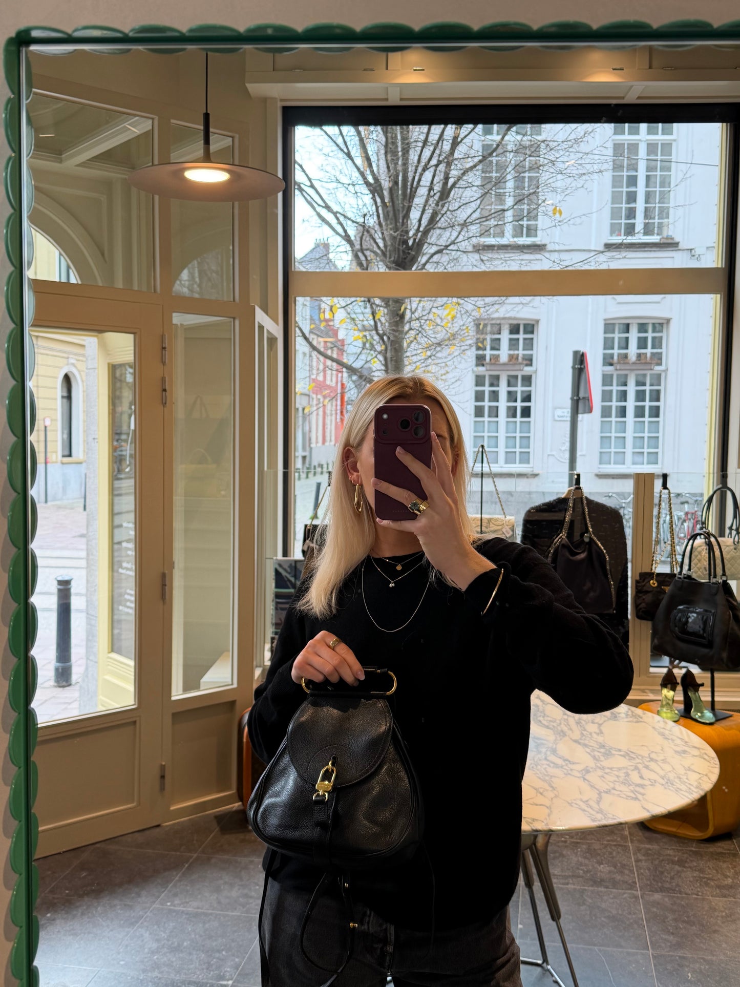 Delvaux Black Cerceau PM Backpack