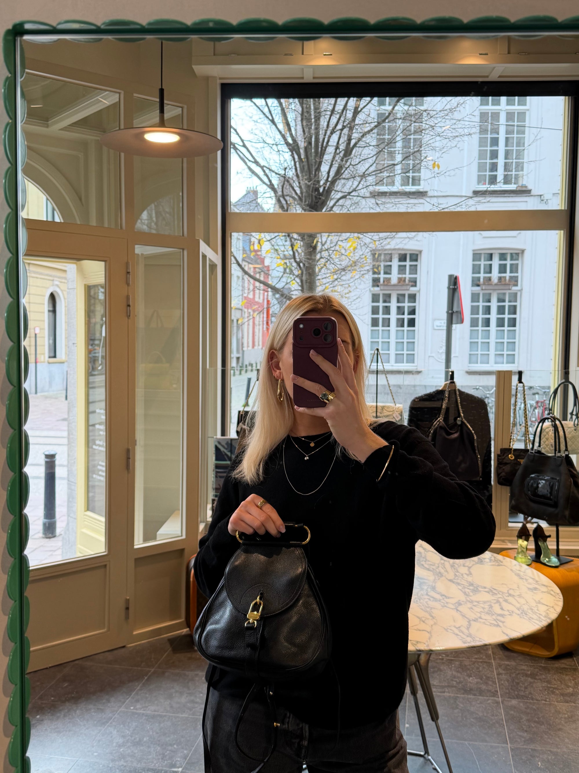 Delvaux Black Cerceau PM Backpack