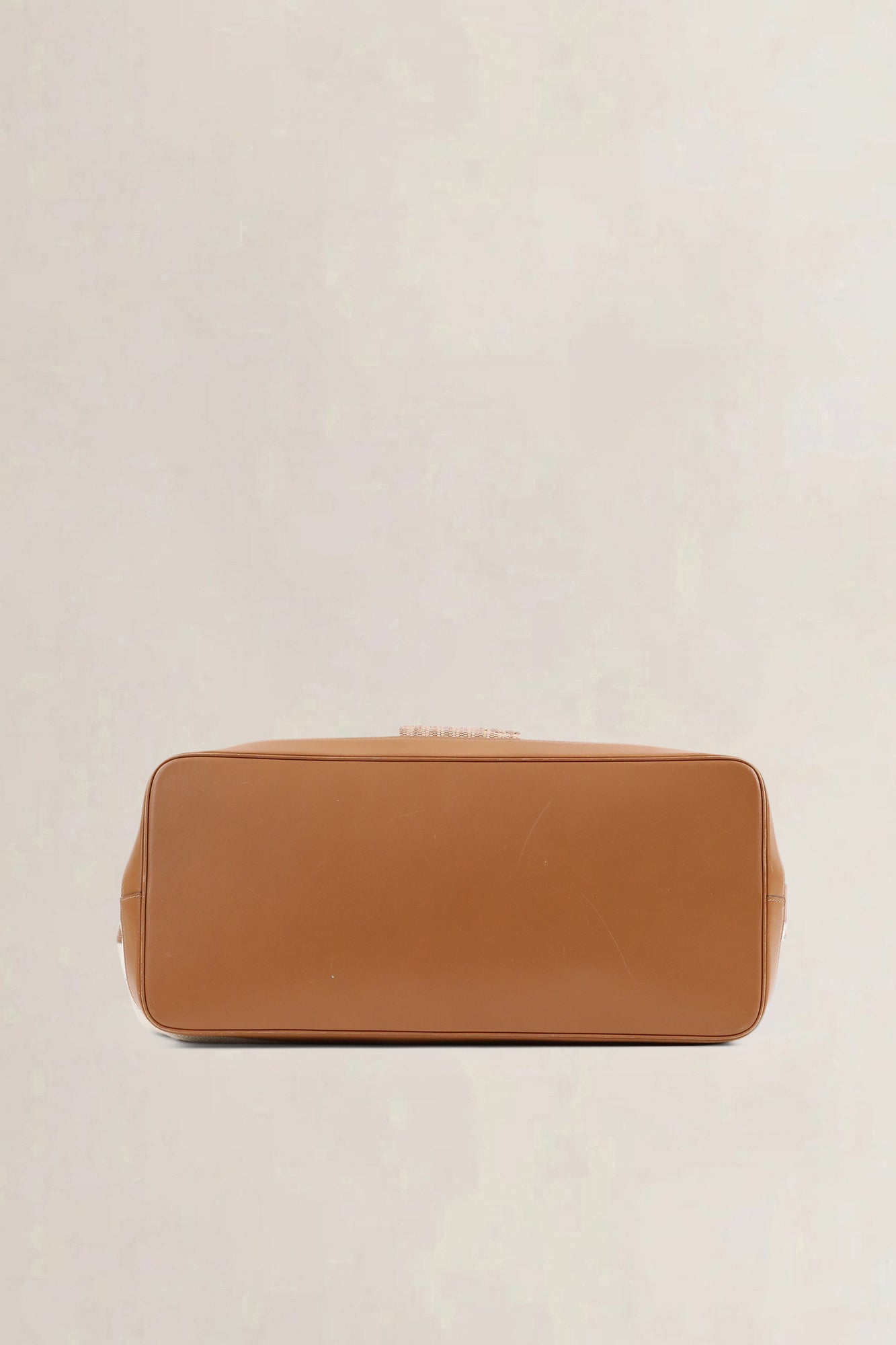 Delvaux Natural Canvas/Leather Cabas Chic Shoulder Bag