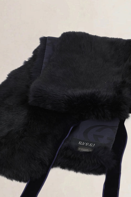 Gucci Black Fur Scarf