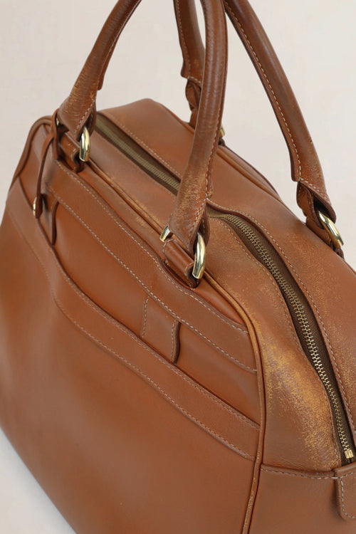 Delvaux Camel Parole Top Handle Bag