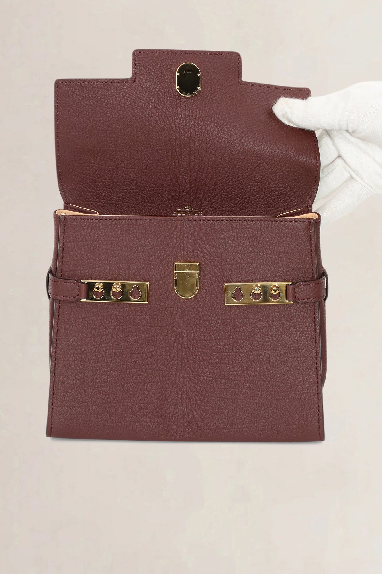 Delvaux Dark Burgundy Tempête PM Crossbody Bag