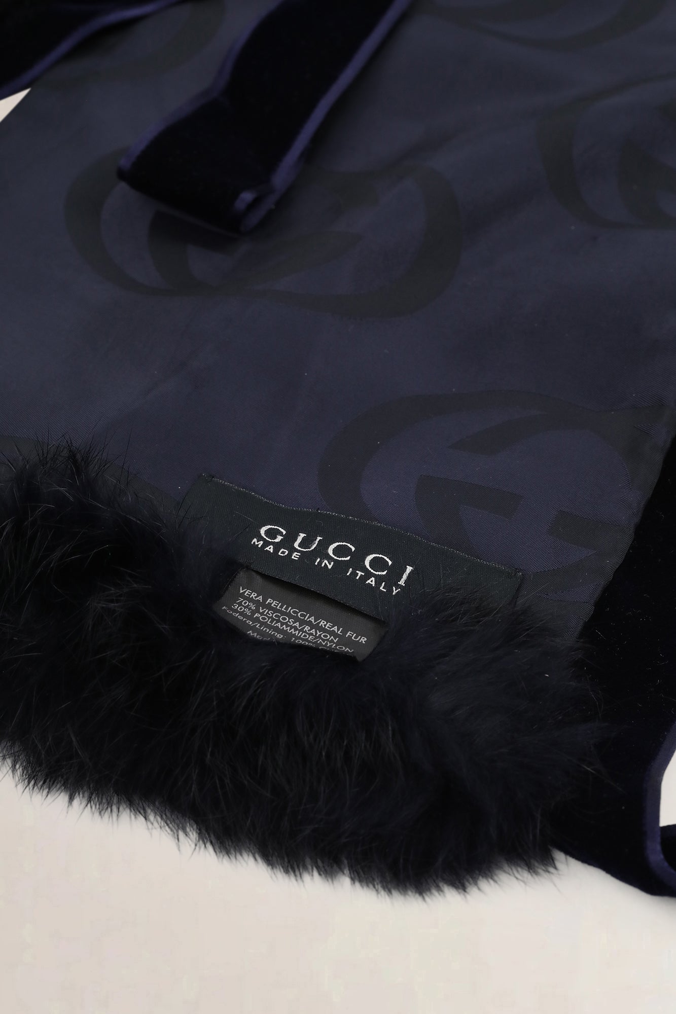 Gucci Black Fur Scarf