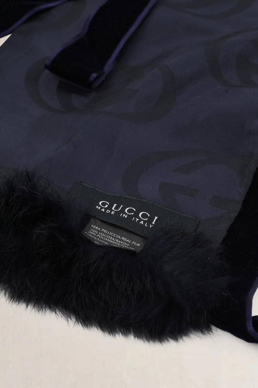 Gucci Black Fur Scarf